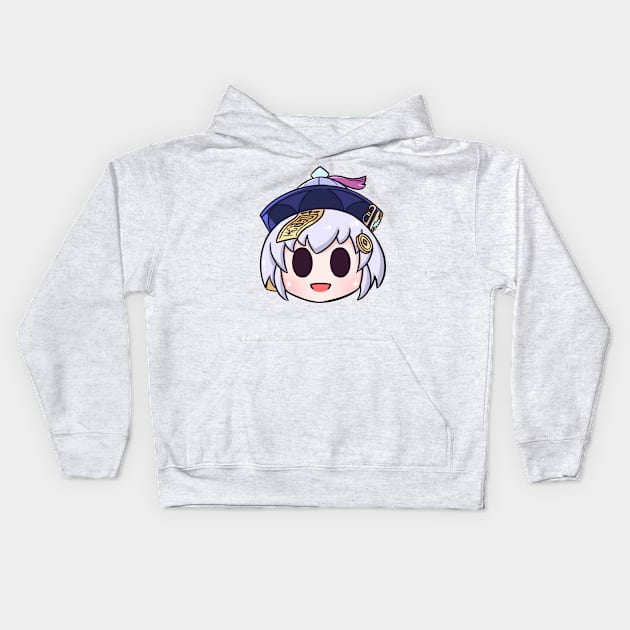 Genshin Impact Qiqi chibi head Kids Hoodie by Oricca